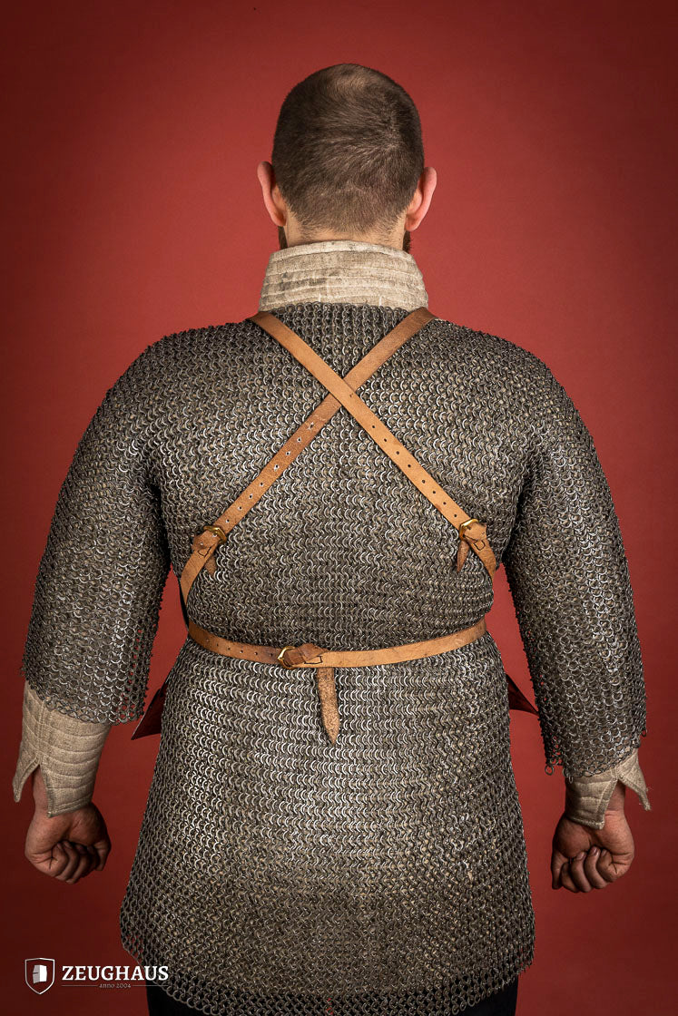 Infantry Milanese Breastplate made of 1.6mm polished carbon steel with adjustable leather straps, showcasing its craftsmanship and design.