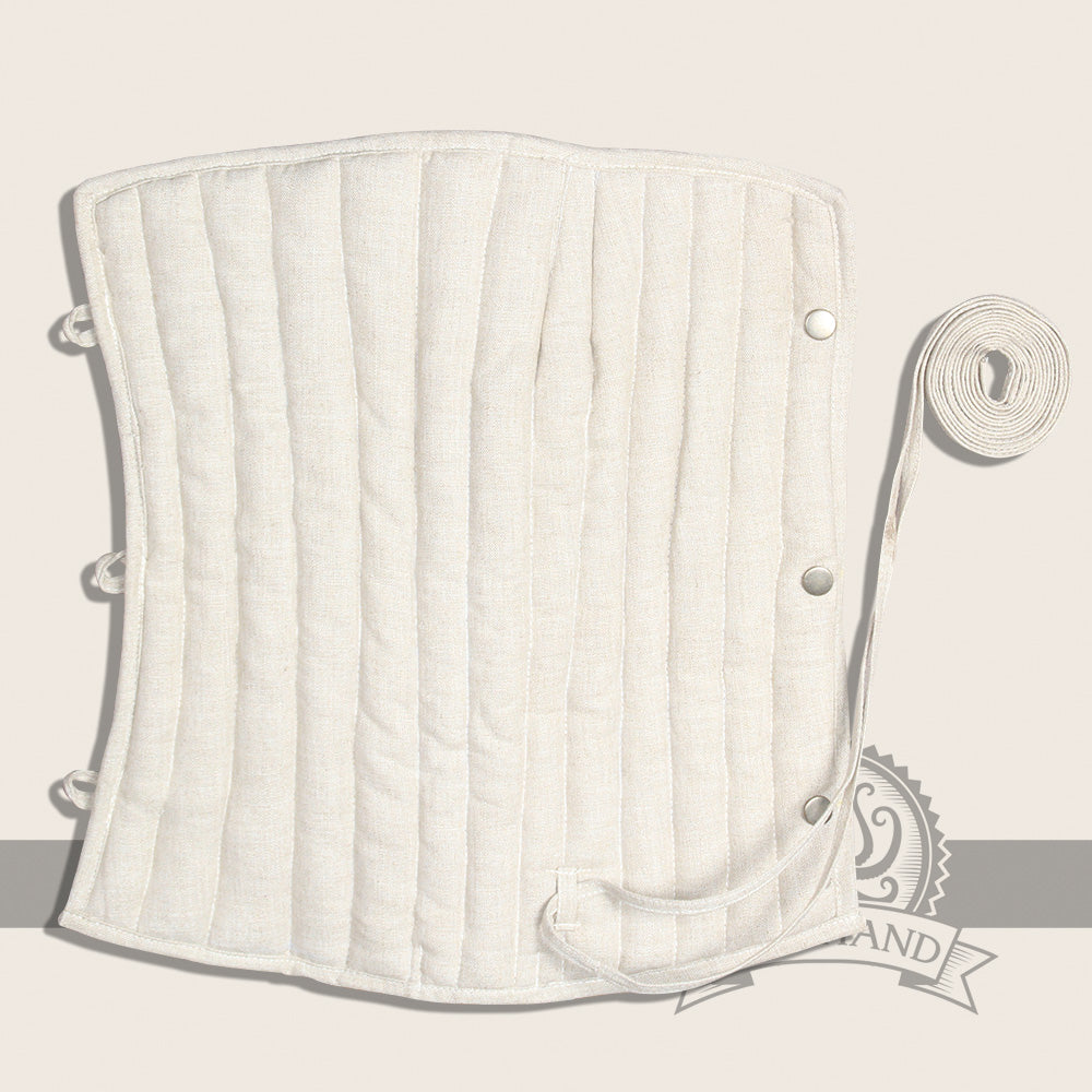 Padded Legs Eisenbrück Natural in a soft linen-cotton blend, showcasing its elegant natural color and cozy padding.