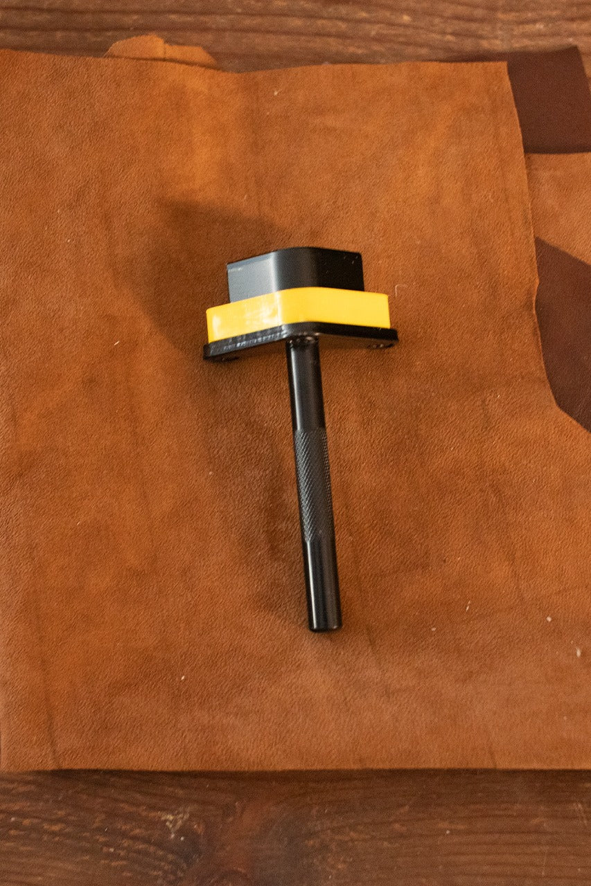 Point End Punches with a triangular shape, measuring 15mm x 40mm, made of durable iron for finishing belt ends.