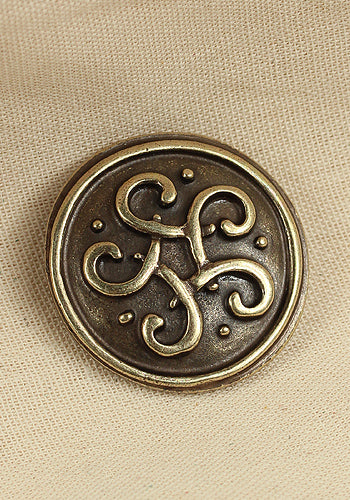 Rivet-Plate Celtic Knot Antique Brass with intricate design, suitable for leather projects.