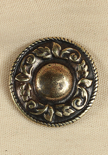 Rivet-Plate Flower Antique Brass with a floral design, suitable for leather products, diameter 35 mm.