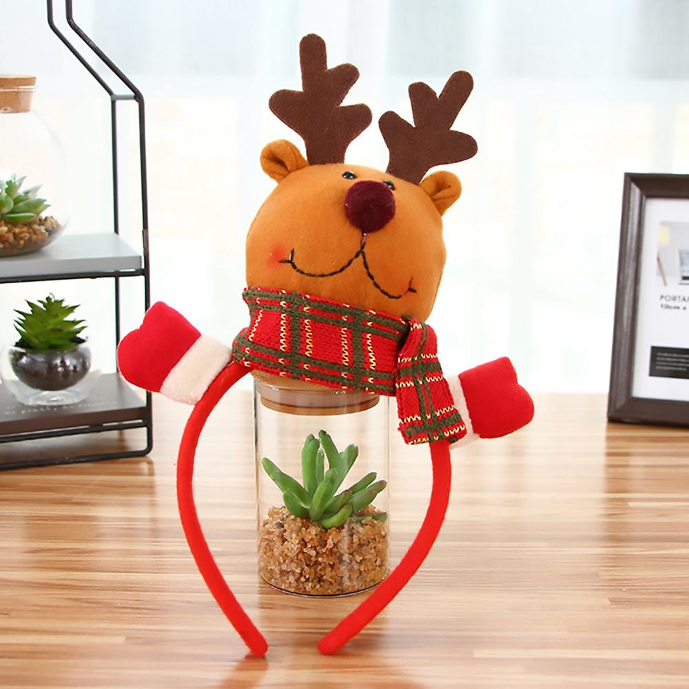 A festive Santa Claus and snowman headband for kids, featuring bright colors and cheerful designs, perfect for Christmas celebrations.