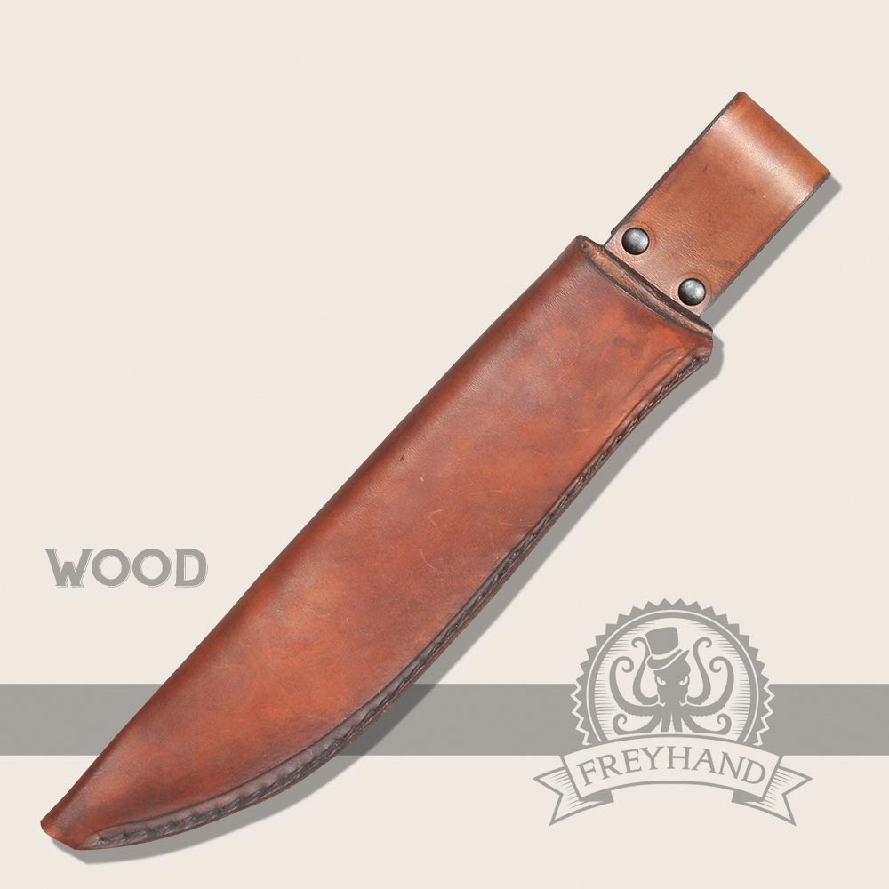 Sheath Borago Brown made of high-quality leather, designed for Bowie Knife David, featuring a belt loop for secure attachment.