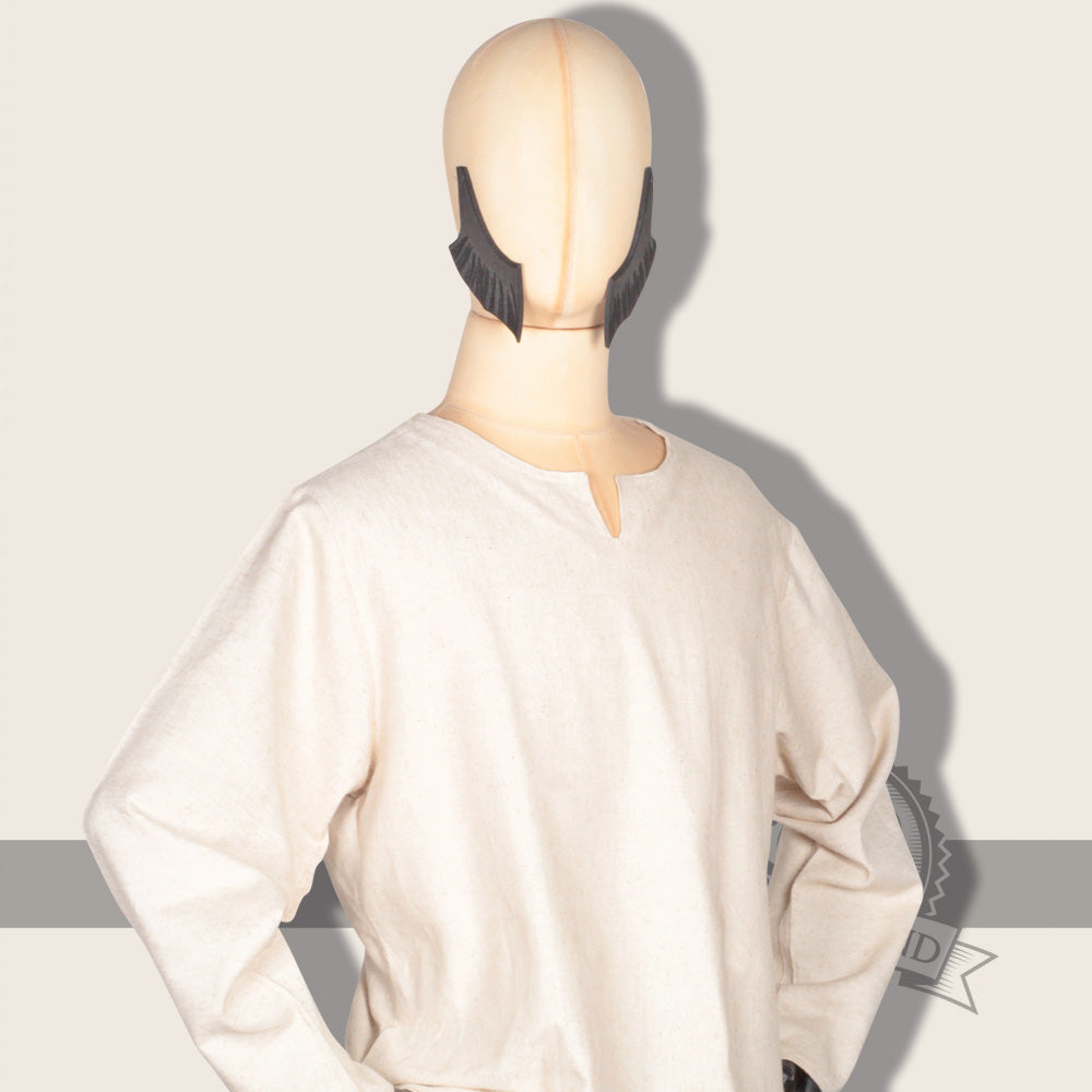 Lonicera Natural Shirt made of linen blend fabric, featuring a flexible cut and authentic coarser texture, ideal for LARP costumes.