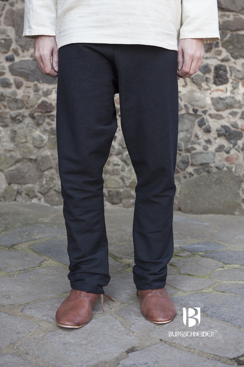 Thorsberg Pants Ragnar Black, an authentic replica of early medieval legwear, showcasing its characteristic cut and historical design.