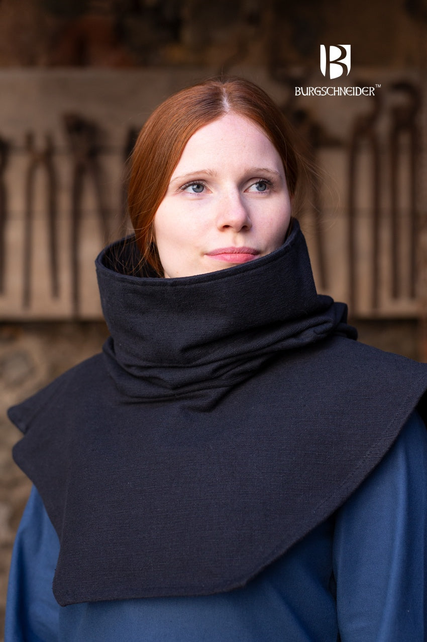 Alex Tube Gugel in black, made from 100% cotton, versatile for cold weather use as a scarf, face guard, or hood.