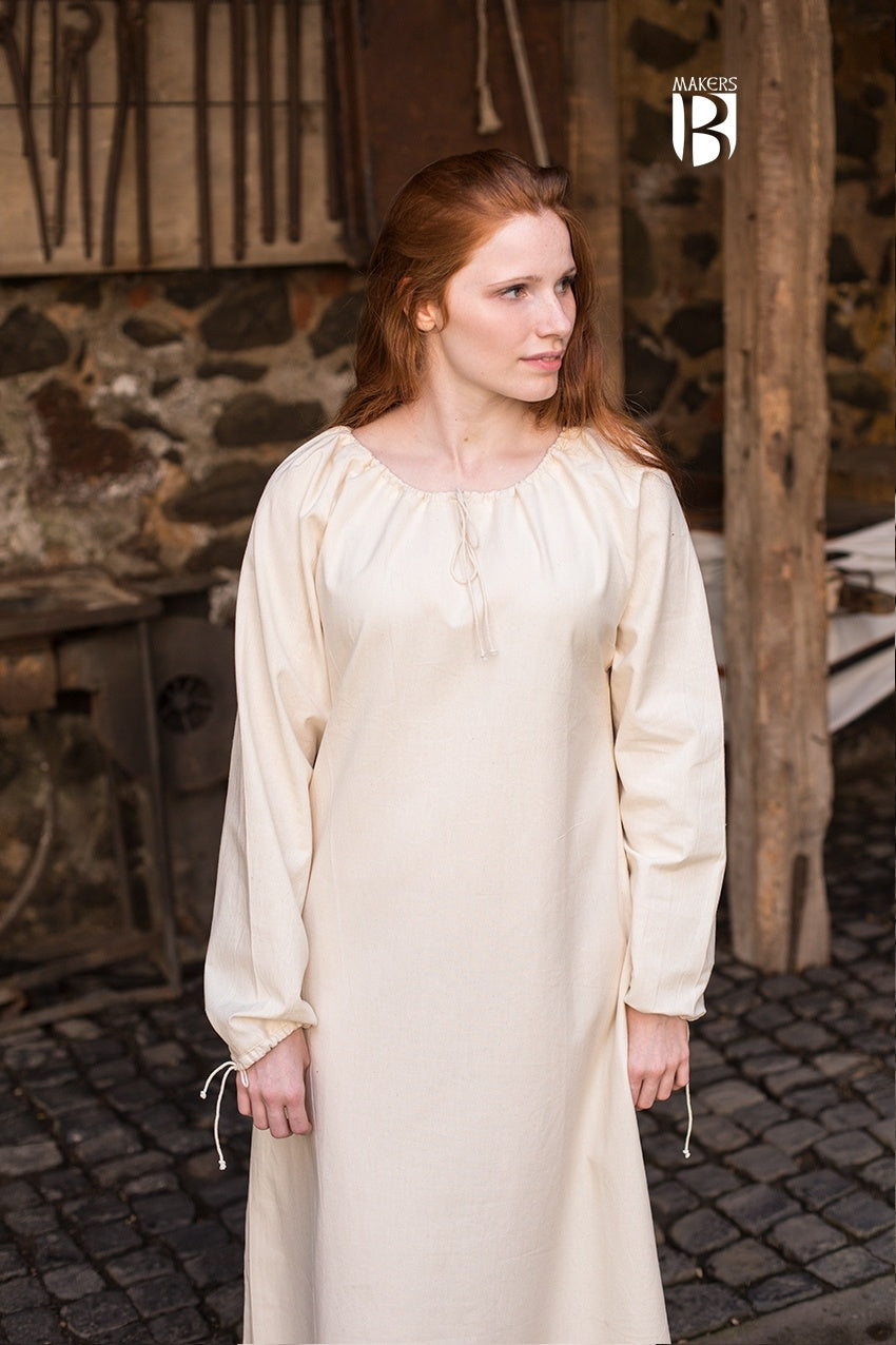 Annecke Natural underdress featuring a flattering A-shape design and adjustable neckline cord.