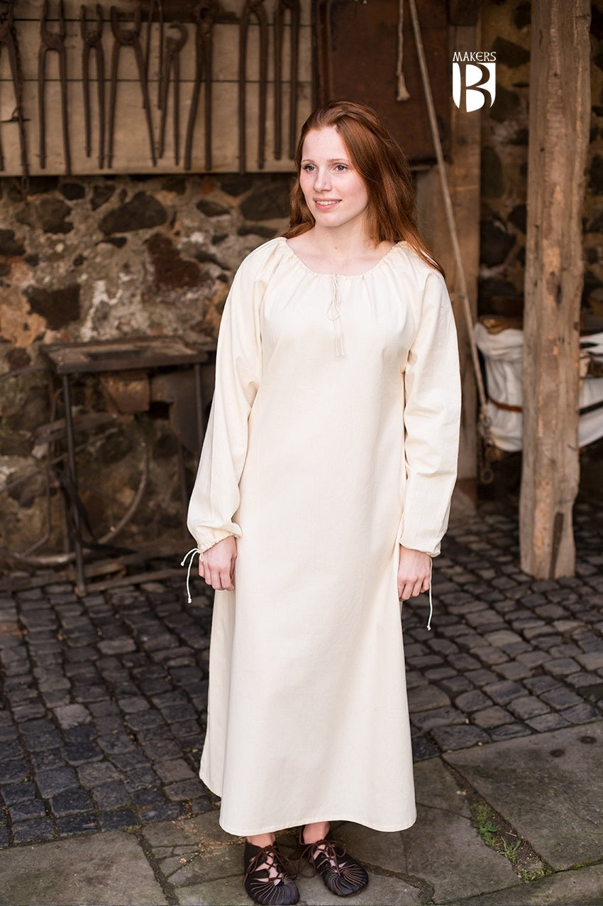 Annecke Natural underdress featuring a flattering A-shape design and adjustable neckline cord.