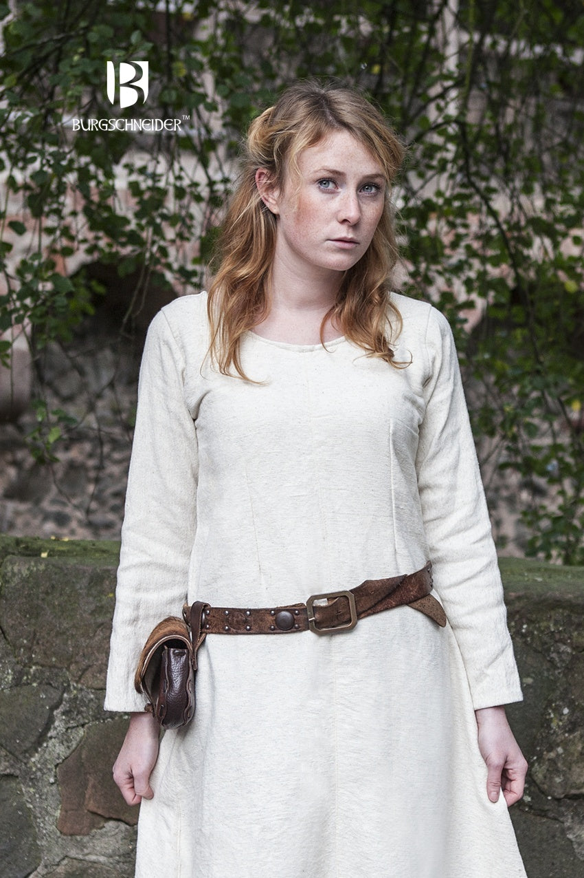 Under Dress Thora Natural, a warm women's undergarment with long sleeves and ankle-length design made from heavy cotton.