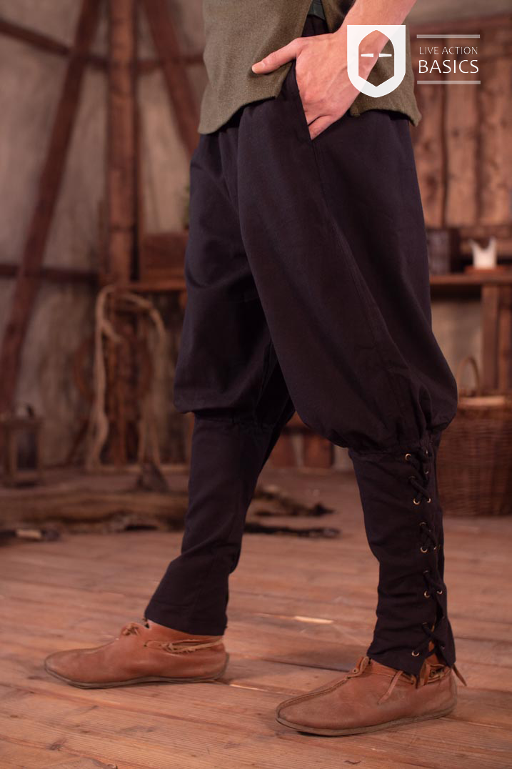 A pair of stylish black Viking trousers designed for comfort and versatility, suitable for various occasions.