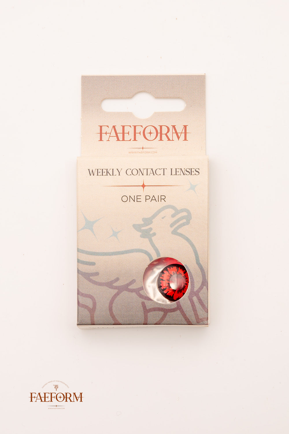 A pair of sinister Weekly Contact Lenses Fiend in liquid, designed for villainous character concepts, showcasing their unique design and comfort.