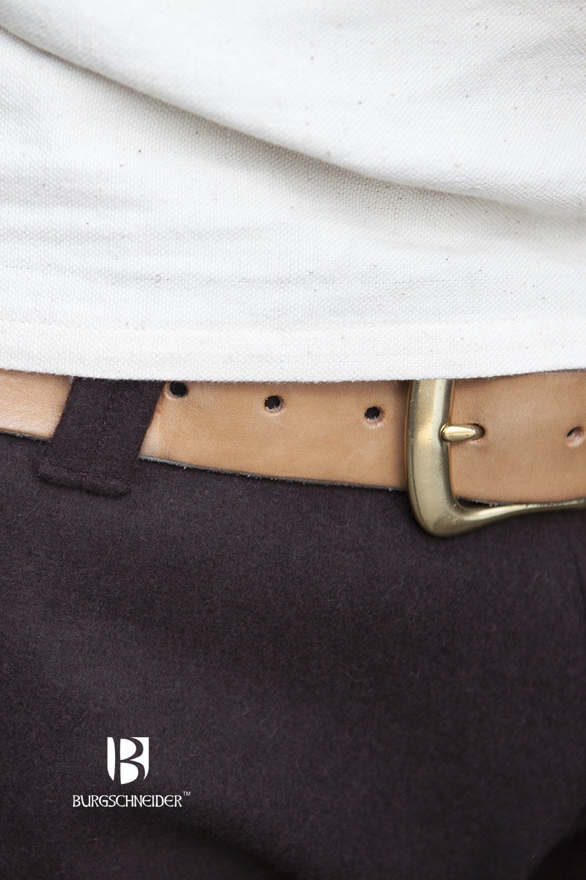 Wool Thorsberg Pants Fenris in Brown, showcasing authentic early medieval design and high-quality wool felt fabric.
