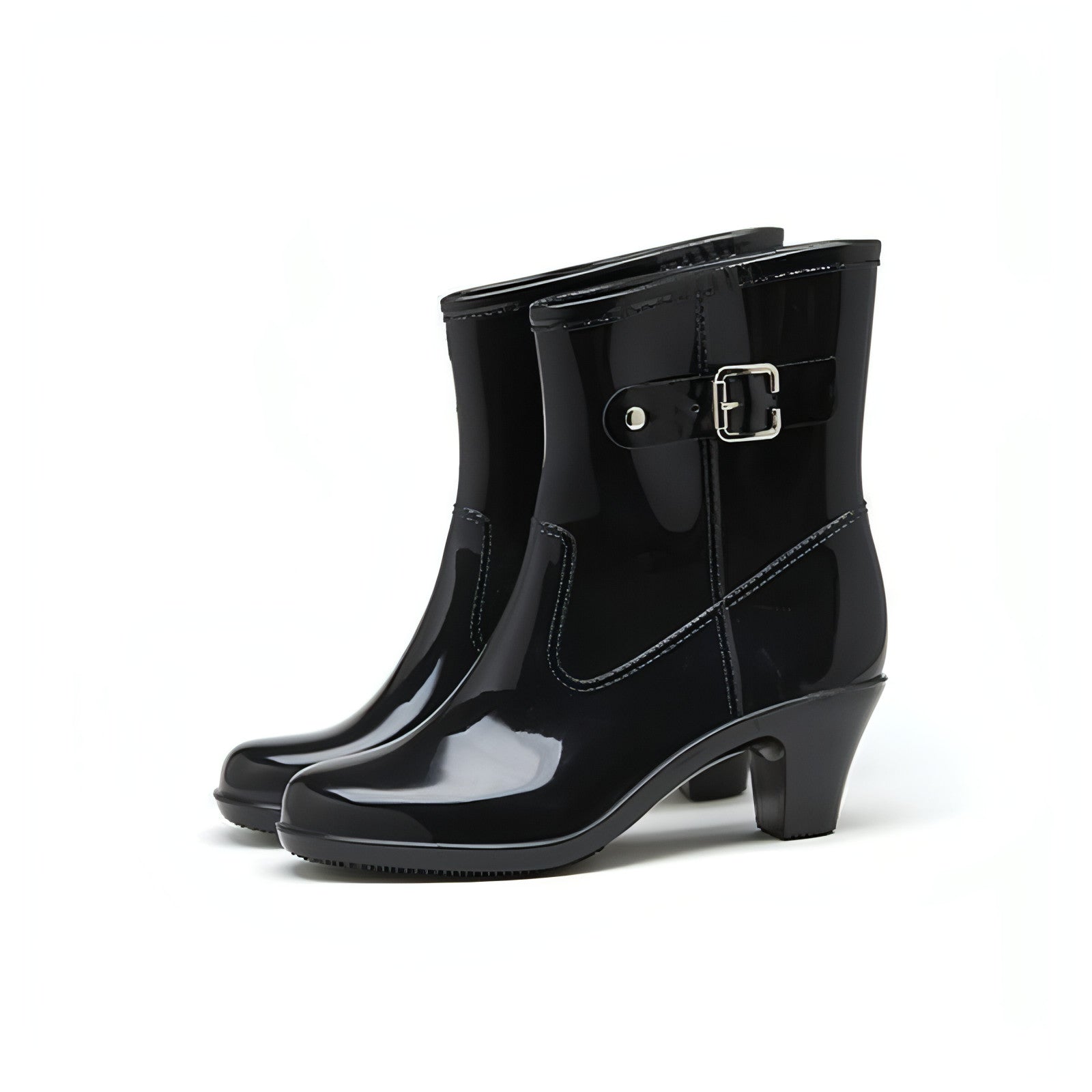 Main Fashion Buckle Rain Boots Female Mid-tube Non-slip Rubber Shoe Covers image