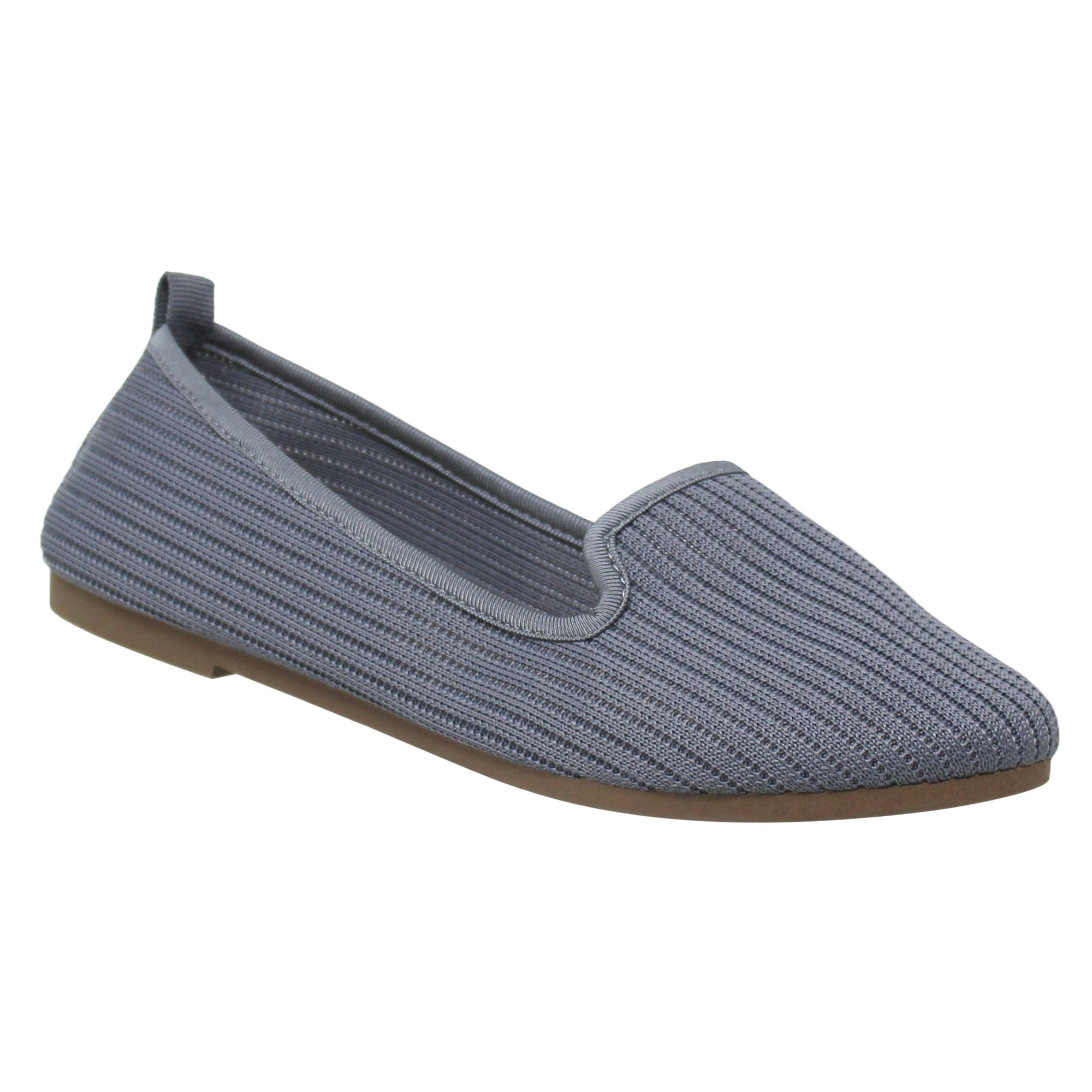 SOBEYO Women's Ballet Flats in gray with a soft rubber sole, showcasing a stylish and comfortable design suitable for various occasions.