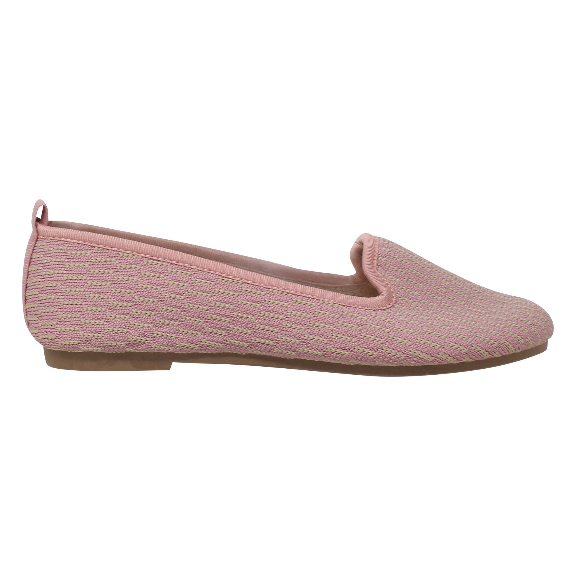 SOBEYO Women's Ballet Flats in pink suede with a soft rubber sole, showcasing a stylish and comfortable design suitable for various occasions.