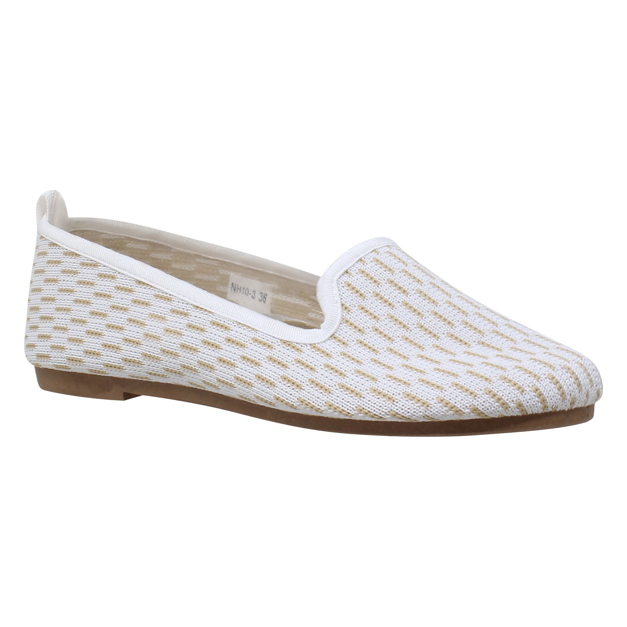 SOBEYO Women's Ballet Flats in white suede with a soft rubber sole, showcasing a stylish and comfortable design suitable for various occasions.
