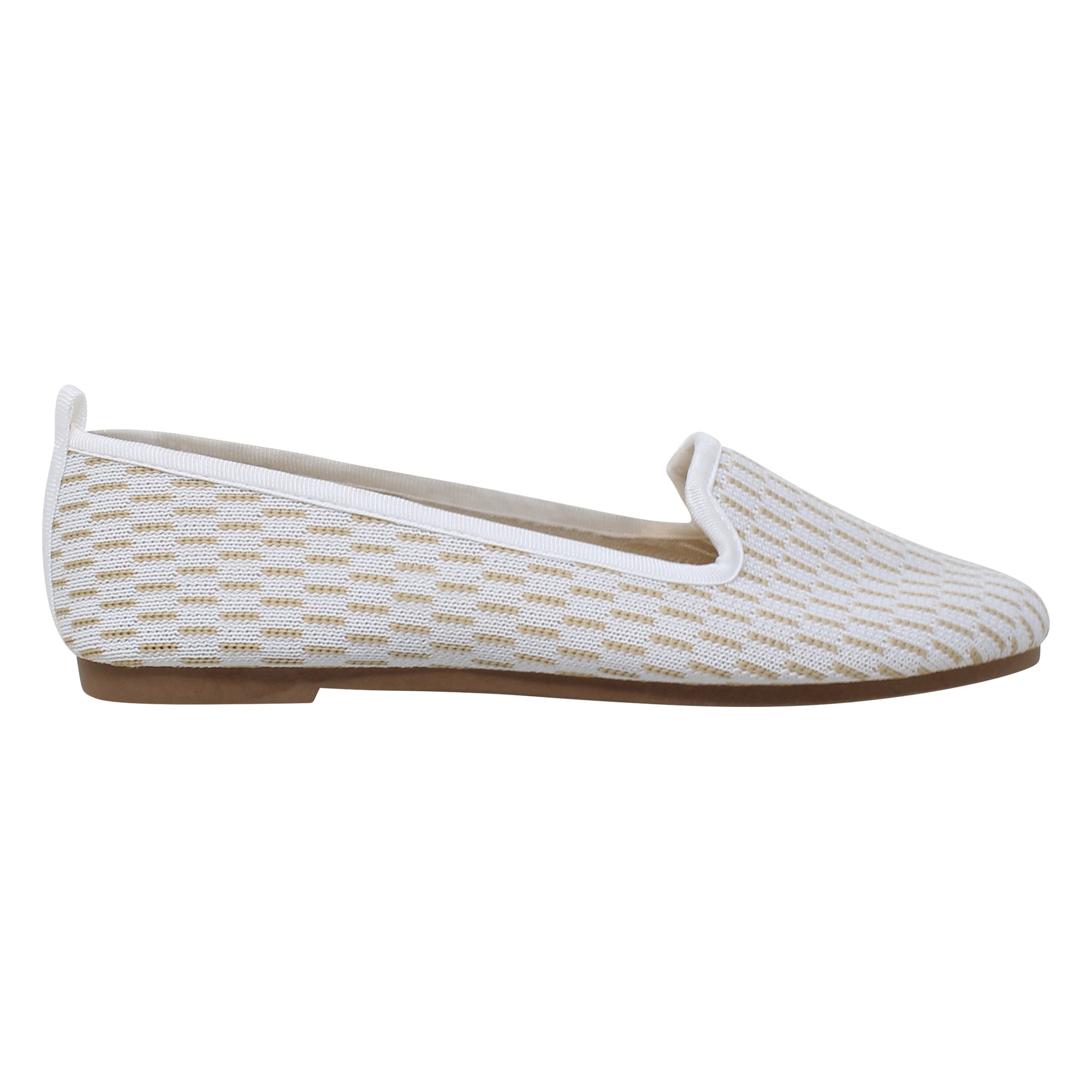 SOBEYO Women's Ballet Flats in white suede with a soft rubber sole, showcasing a stylish and comfortable design suitable for various occasions.