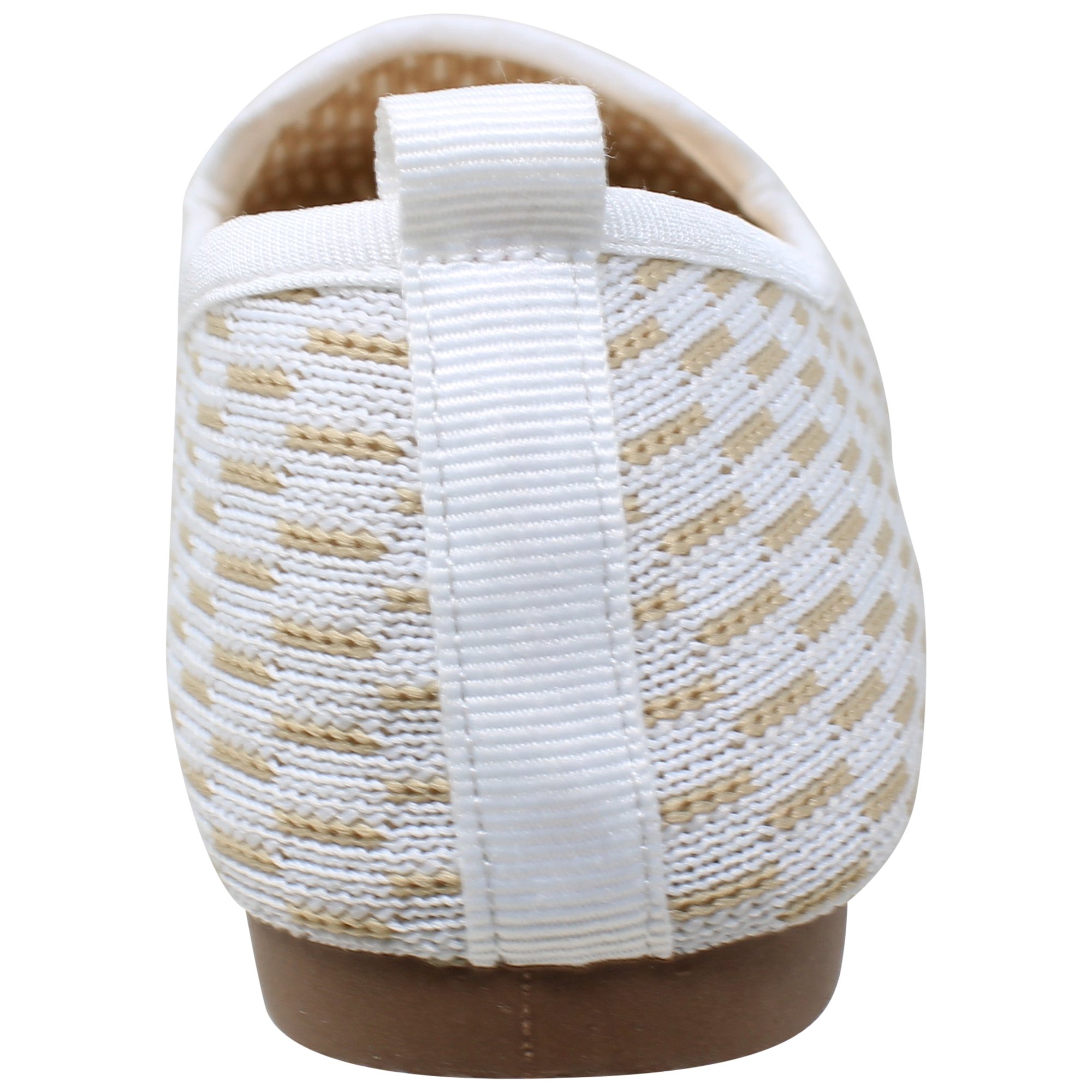 SOBEYO Women's Ballet Flats in white suede with a soft rubber sole, showcasing a stylish and comfortable design suitable for various occasions.