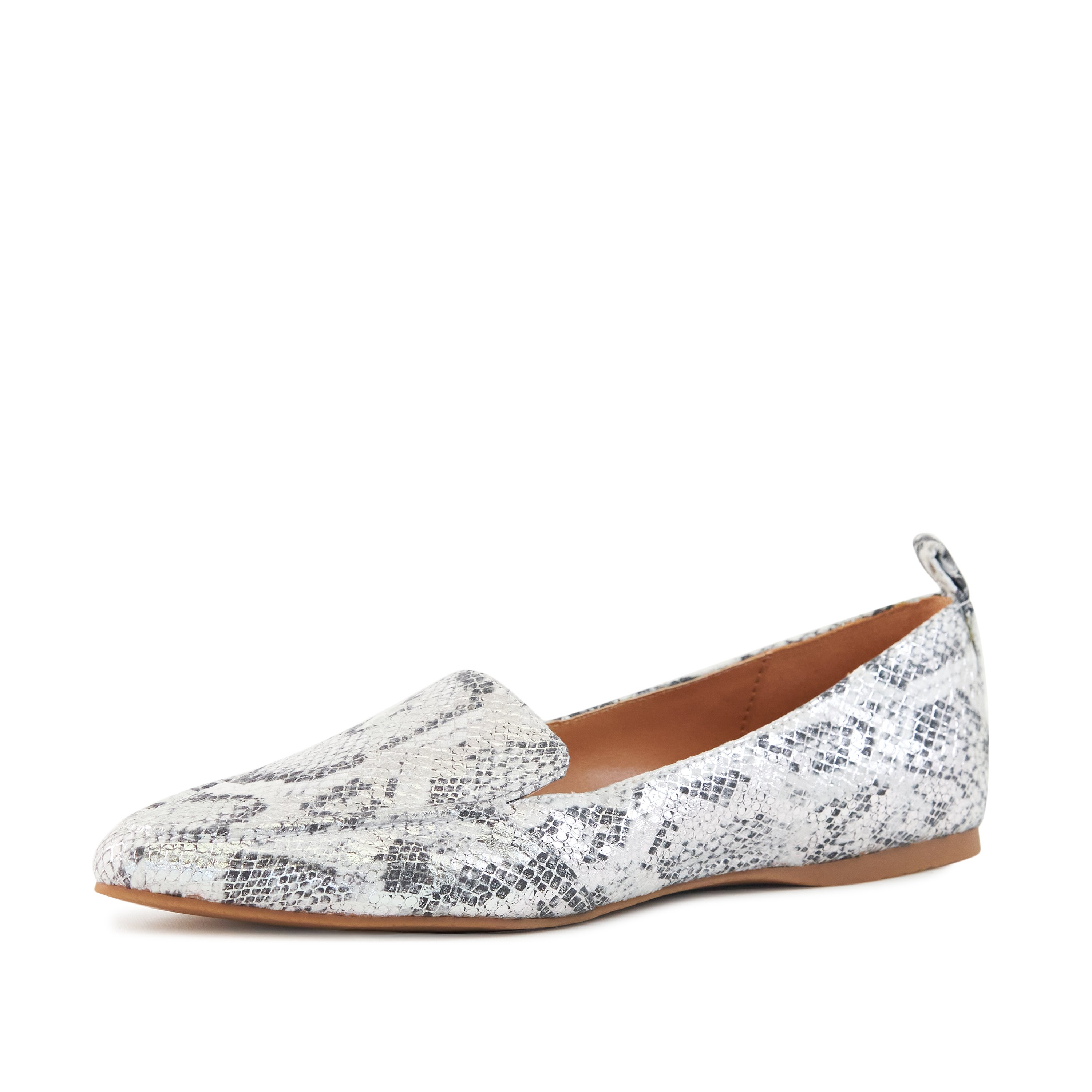 Main Women's Flat Socialite Silver Snake Skin image