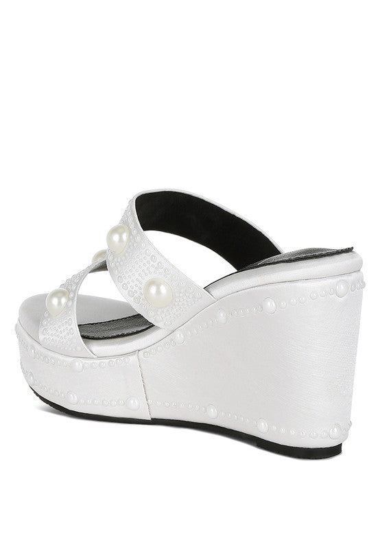 Main Django Pearl Embellished Wedge Sandals image