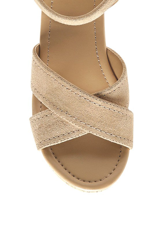 ULLA High Heeled Block Sandal in Black, featuring premium suede leather and a stylish block heel design.