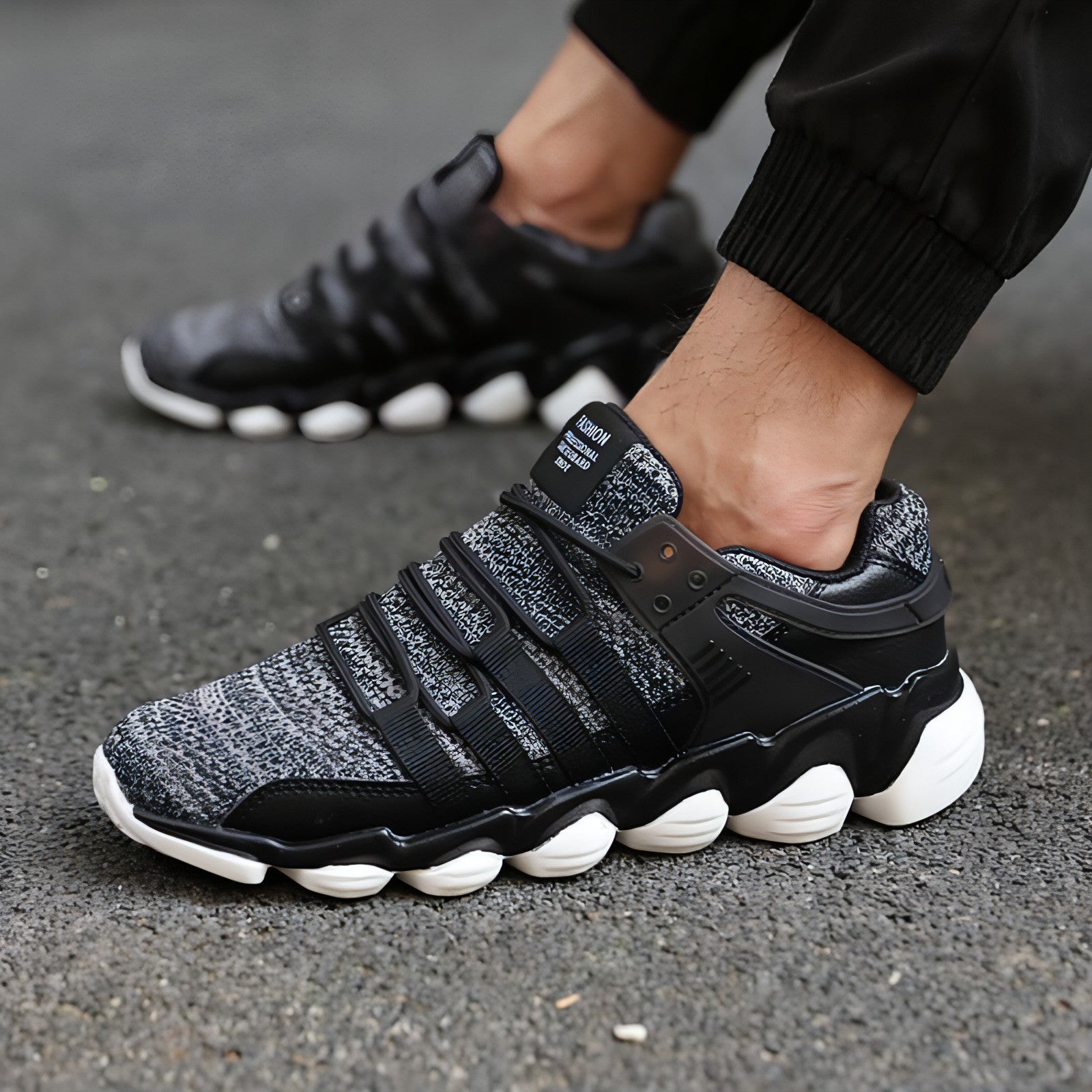 A pair of stylish casual mesh running shoes in various colors, showcasing their breathable design and comfortable fit.