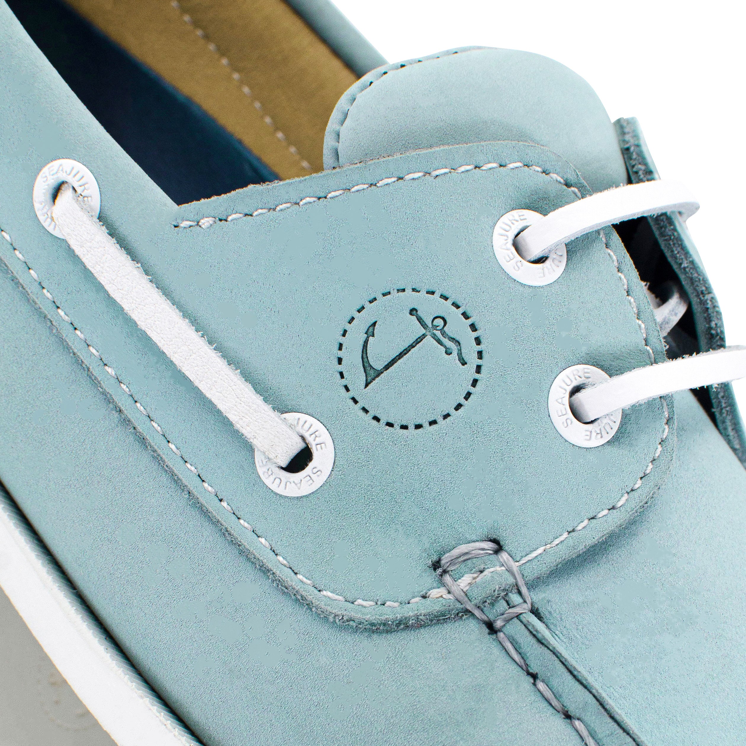 Seajure Ifaty men boat shoe made of premium nubuck leather with a natural rubber sole, showcasing its elegant design and craftsmanship.