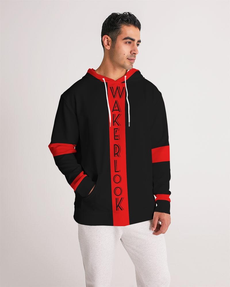 Wakerlook Men's Hoodie featuring adjustable drawstring hood, front pocket, and smooth fabric in a stylish design.