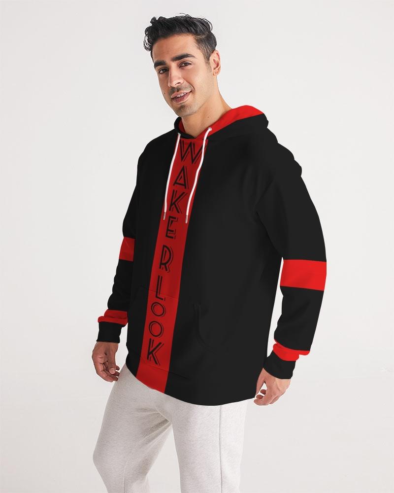 Wakerlook Men's Hoodie featuring adjustable drawstring hood, front pocket, and smooth fabric in a stylish design.