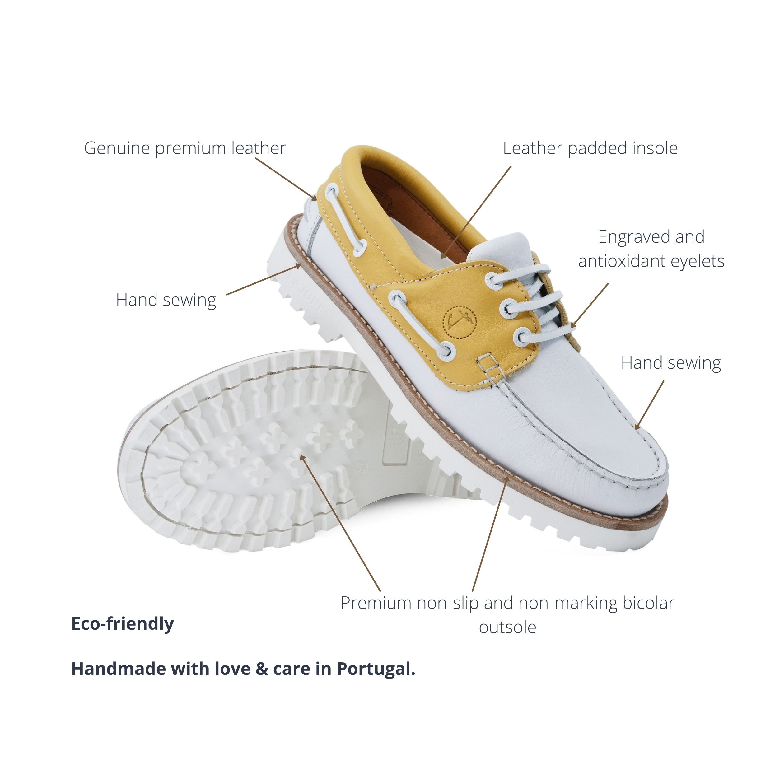 Seajure Quirimbas women boat shoe in elegant design, showcasing high-quality leather and durable sole.