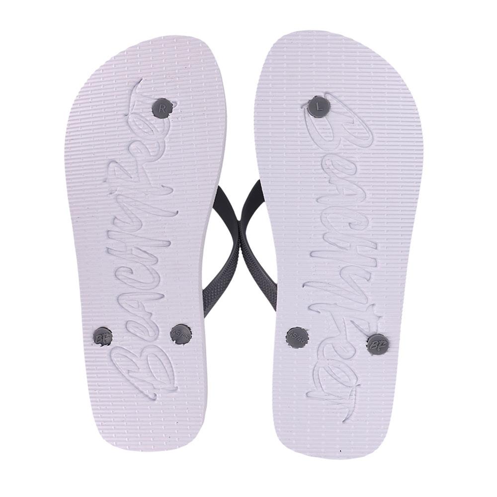 BeachyFeet® Logo AOP Blanco flip flops featuring a stylish design inspired by Mediterranean beach culture.
