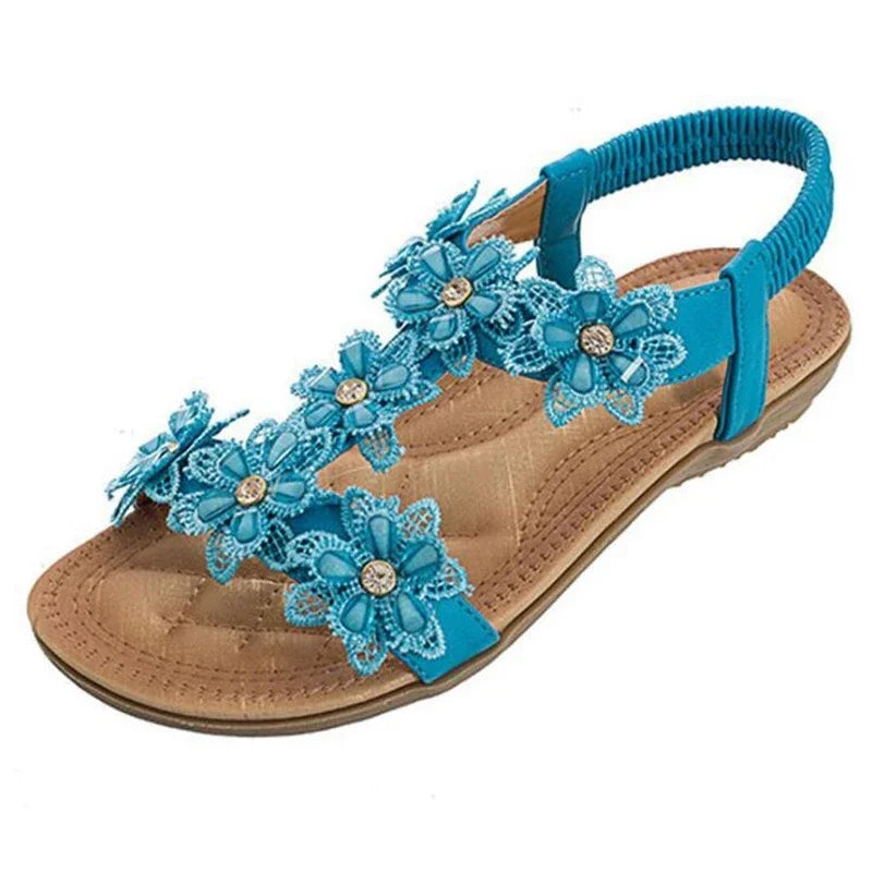 Floral Flowers Sandal for women, featuring a stylish gladiator design with floral embellishments, perfect for summer wear.