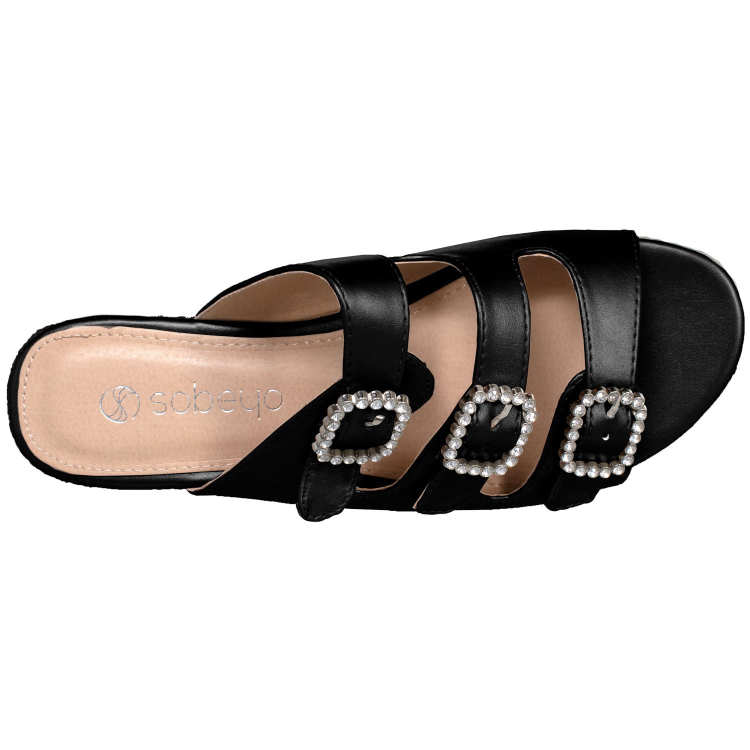 Rhinestone Platform Espadrille Wedge Sandal featuring shiny crystals and braided jute platform, available in multiple colors.