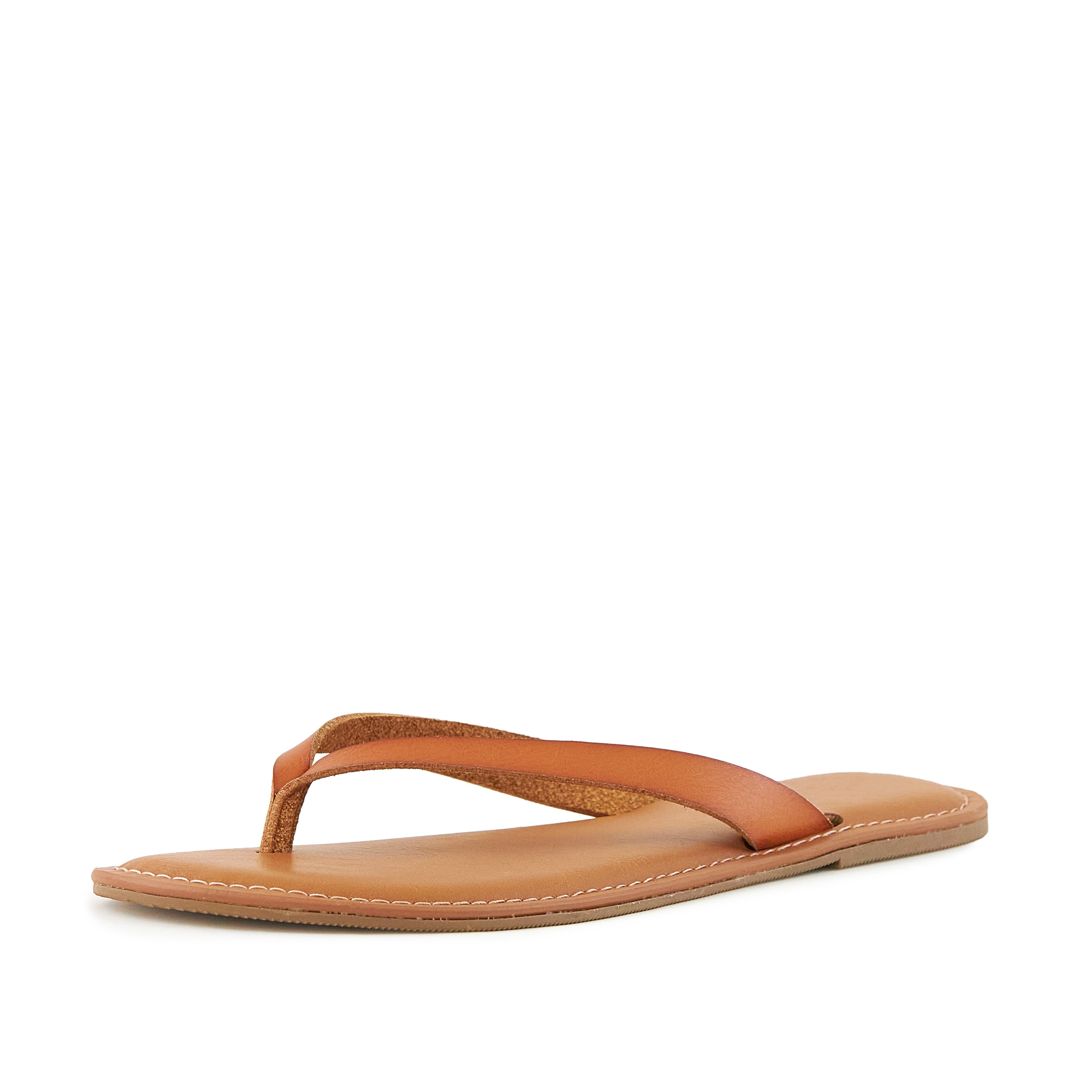 A pair of stylish Women's Sandals in tan color featuring a thong toe design, perfect for summer outings.