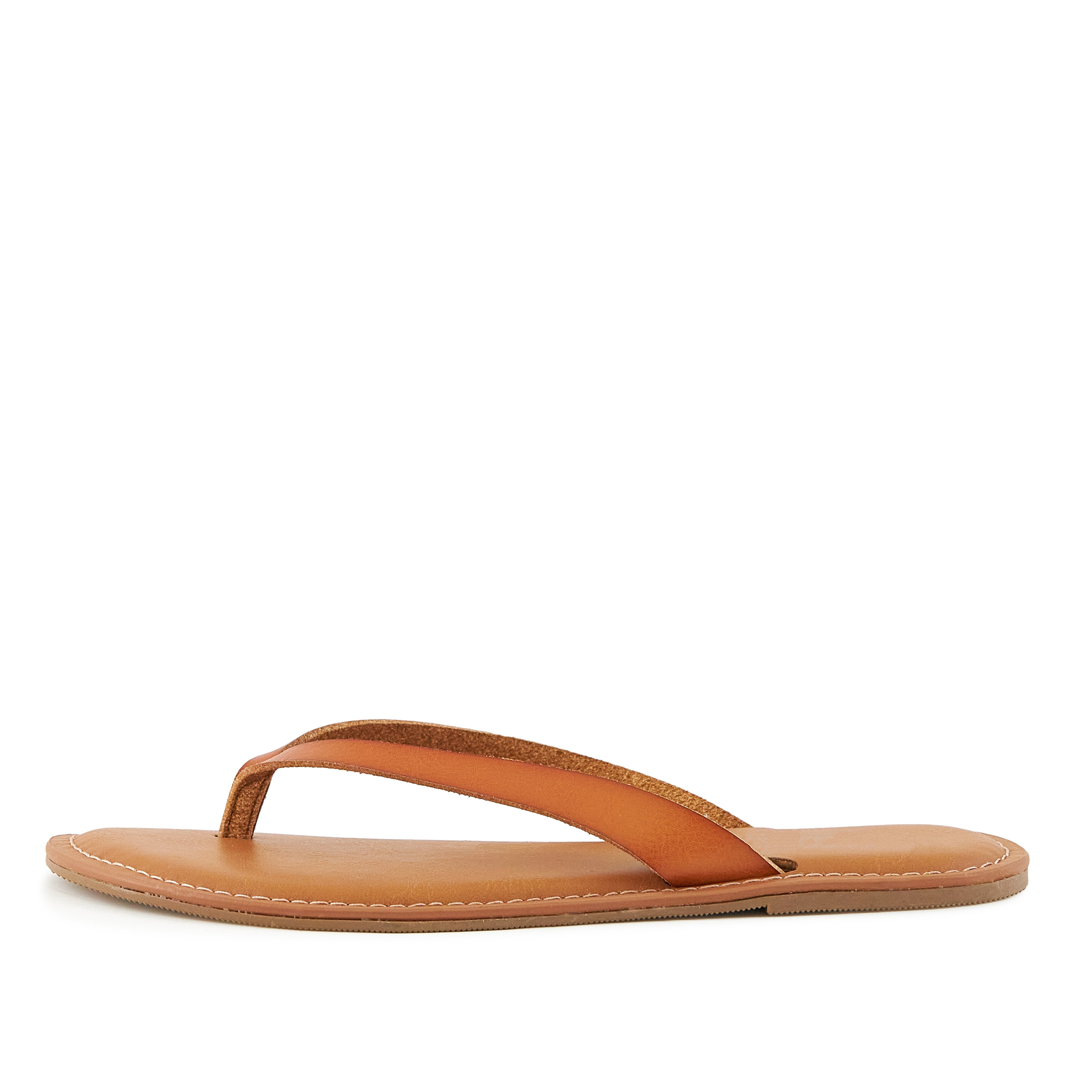 A pair of stylish Women's Sandals in tan color featuring a thong toe design, perfect for summer outings.