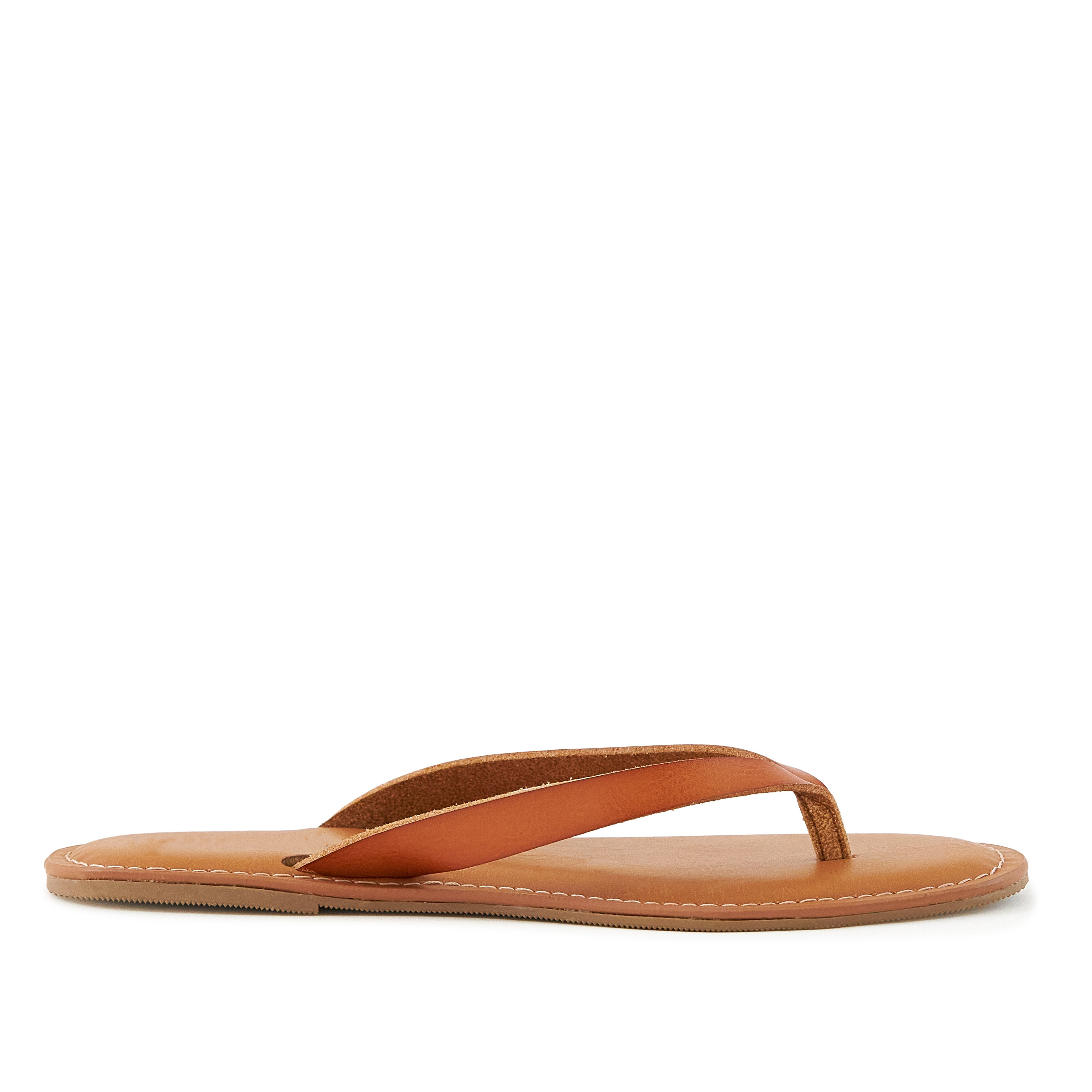 A pair of stylish Women's Sandals in tan color featuring a thong toe design, perfect for summer outings.