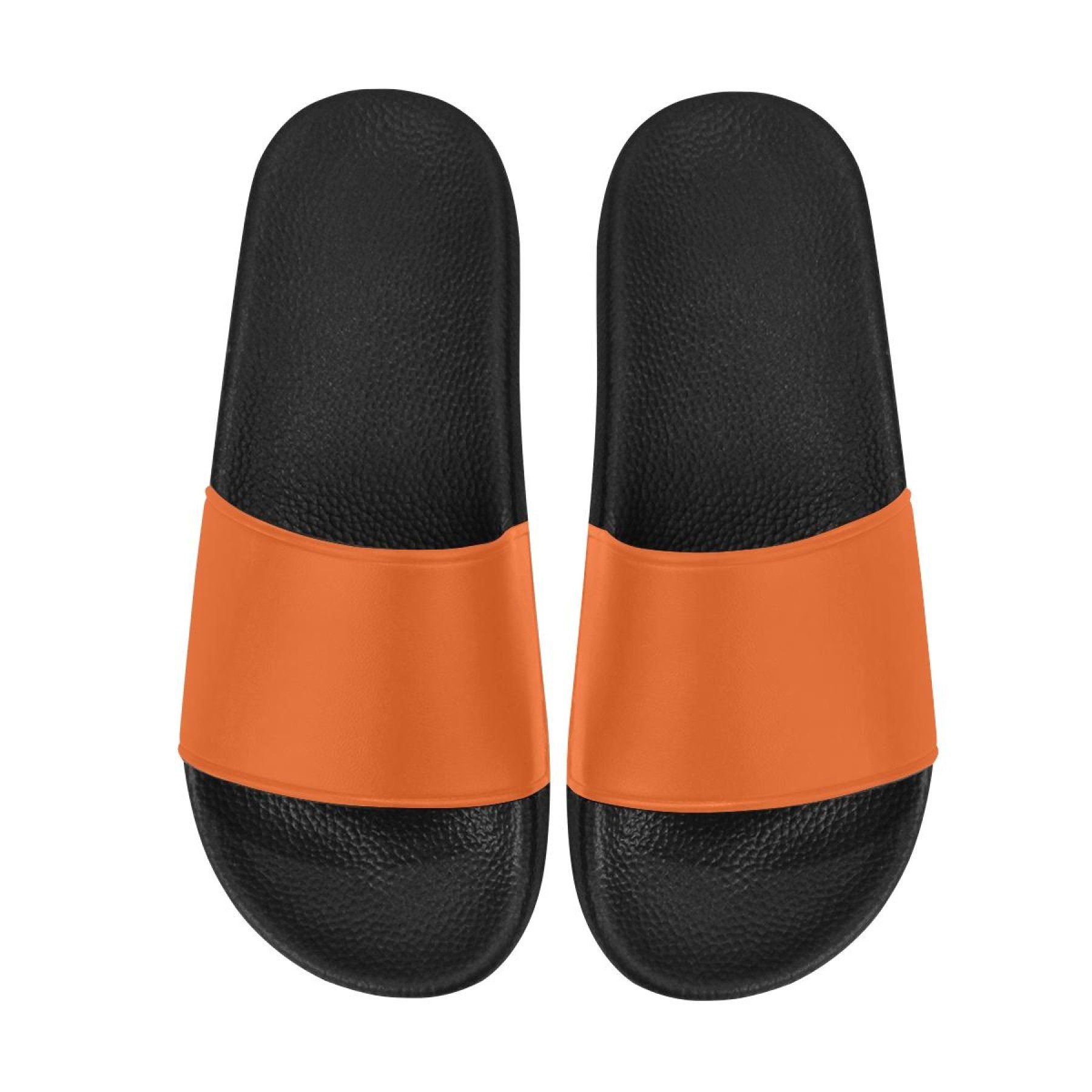 A pair of women's autumn orange slides with a soft foaming strap and open toe design, perfect for casual wear.