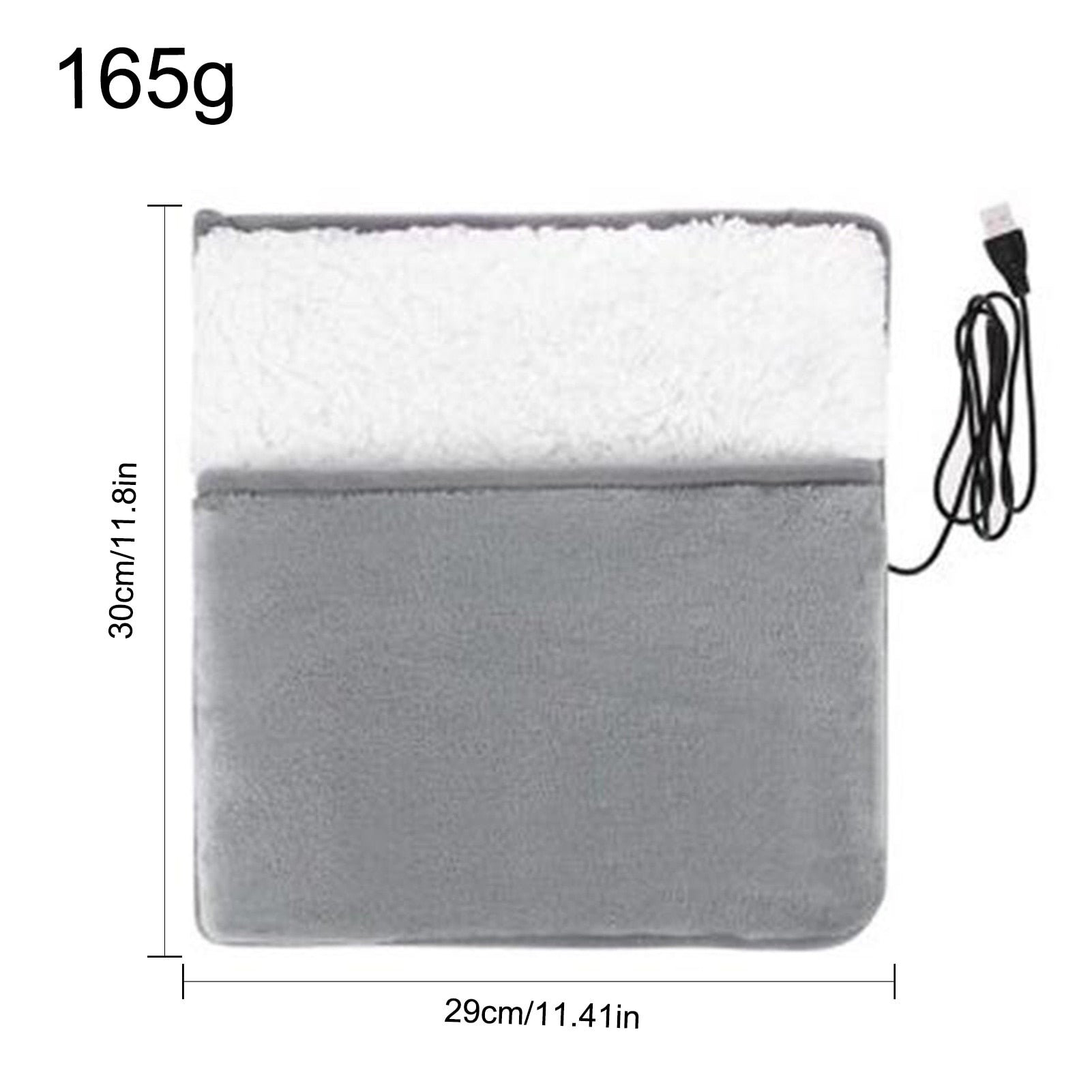 USB electric heating pad for feet, made of silk plush fabric, featuring a pocket design for comfort and warmth during winter.
