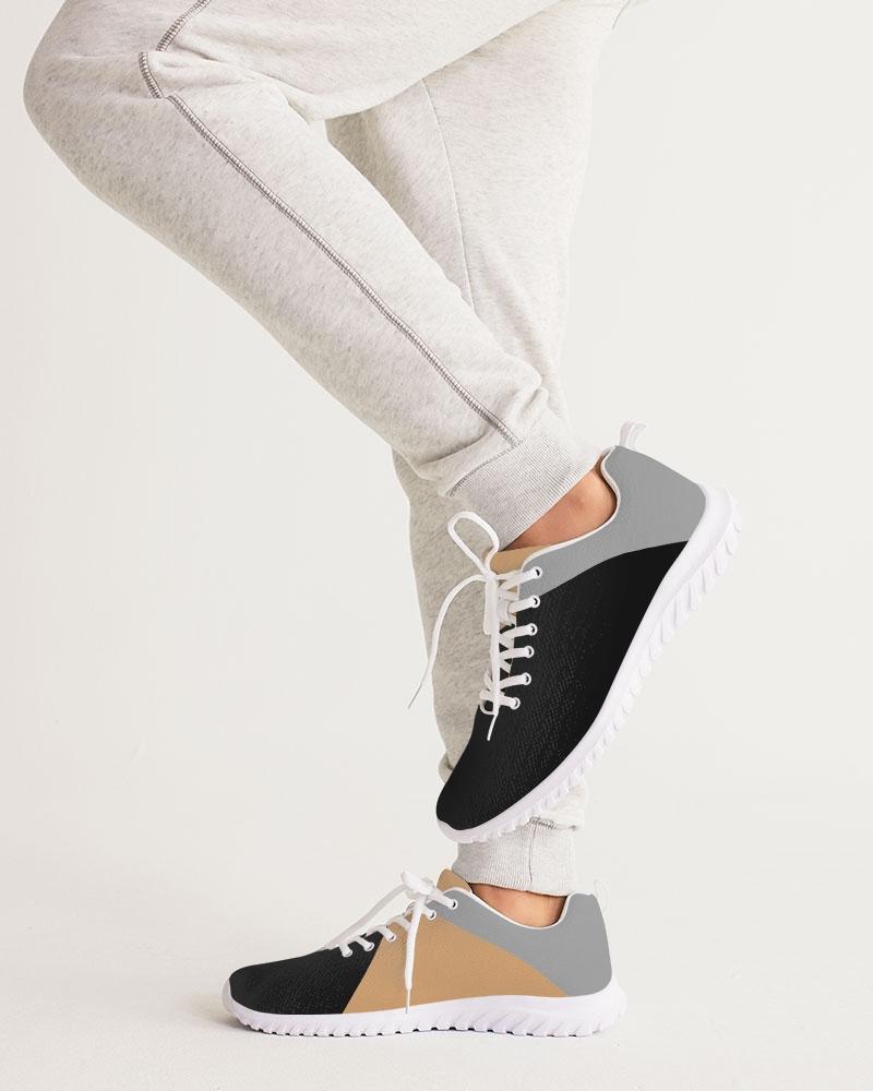 Mens Sneakers in tricolor design, featuring a low top canvas style, lace-up front, and padded collar for comfort.