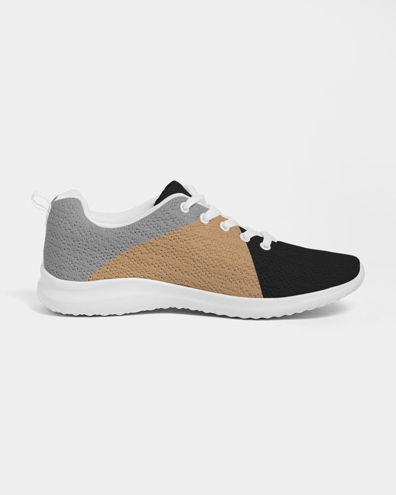 Mens Sneakers in tricolor design, featuring a low top canvas style, lace-up front, and padded collar for comfort.