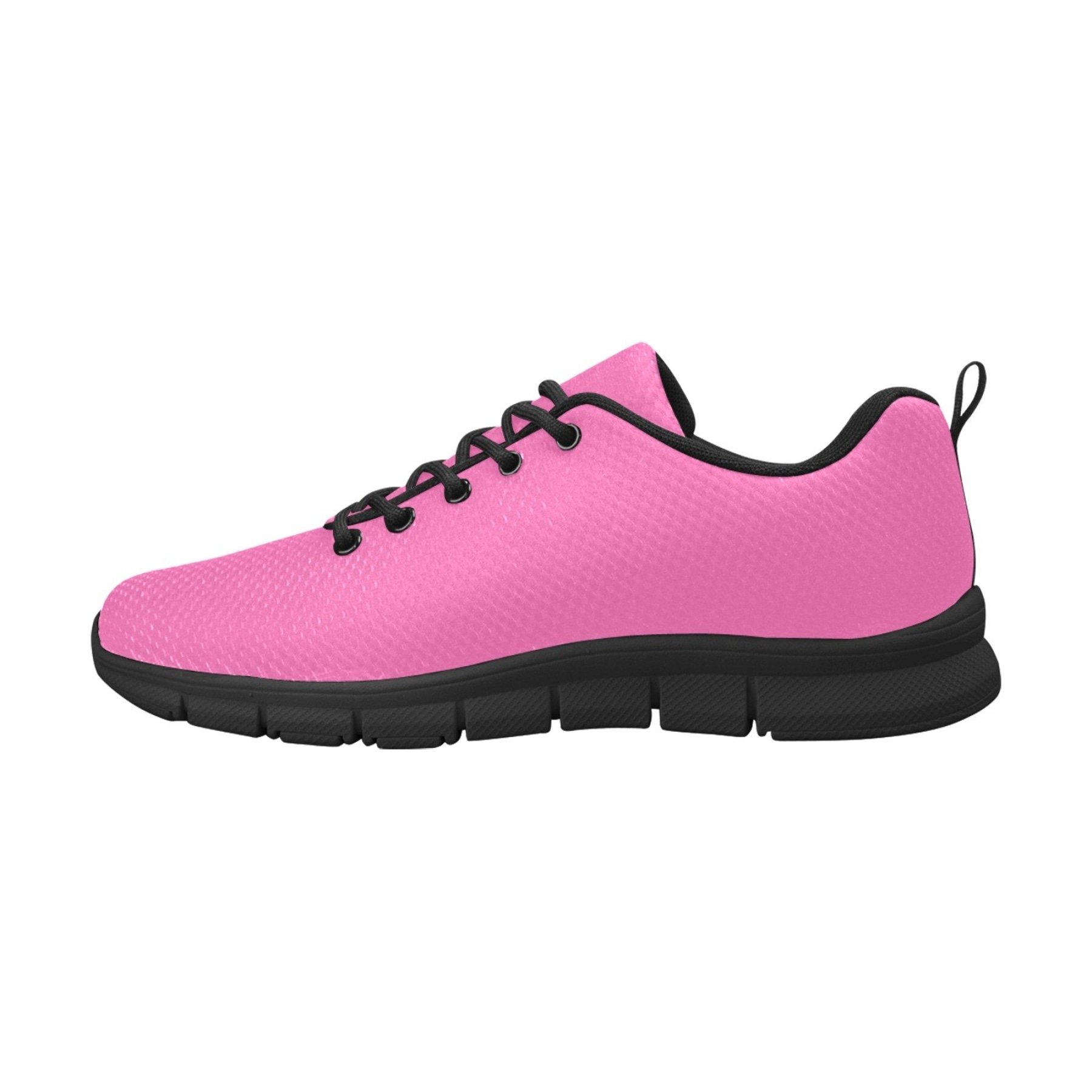 Hot pink and black women's sneakers designed for running and fitness, featuring a stylish plaid checker pattern and a non-slip sole.