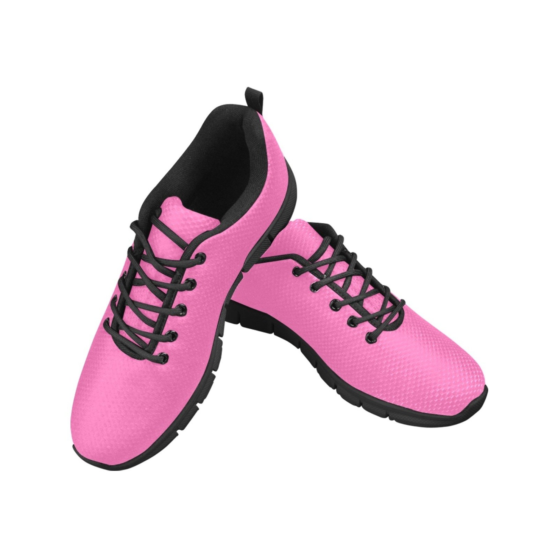 Hot pink and black women's sneakers designed for running and fitness, featuring a stylish plaid checker pattern and a non-slip sole.