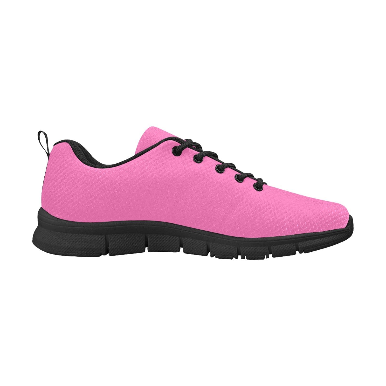Hot pink and black women's sneakers designed for running and fitness, featuring a stylish plaid checker pattern and a non-slip sole.