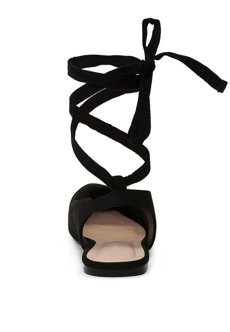 Stylish Ankle Strap Lace-Up Sandals with a flat heel and lace-up back design, perfect for summer outfits.