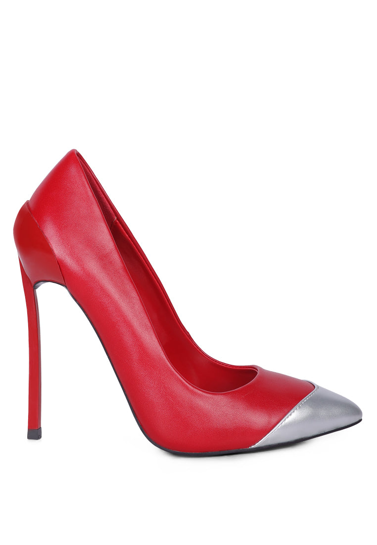 Elegant Cidra Silver Dip Stiletto Heels with a pointed toe and soft cushion insole, perfect for stylish occasions.