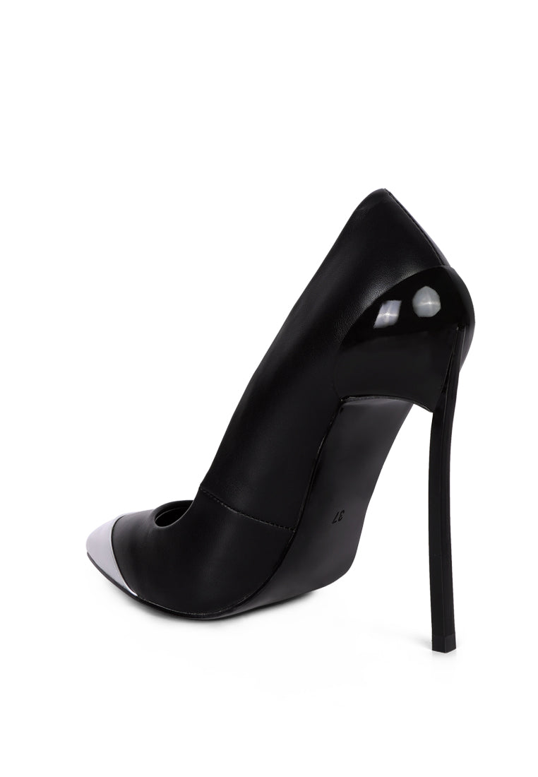 Elegant Cidra Silver Dip Stiletto Heels with a pointed toe and soft cushion insole, perfect for stylish occasions.