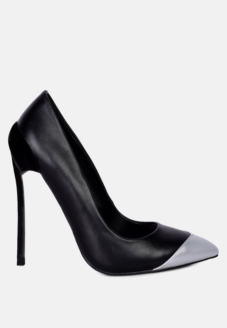 Elegant Cidra Silver Dip Stiletto Heels with a pointed toe and soft cushion insole, perfect for stylish occasions.