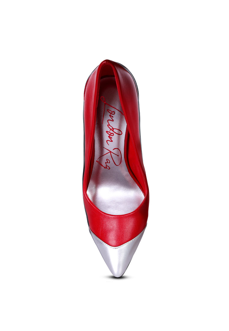 Elegant Cidra Silver Dip Stiletto Heels with a pointed toe and soft cushion insole, perfect for stylish occasions.