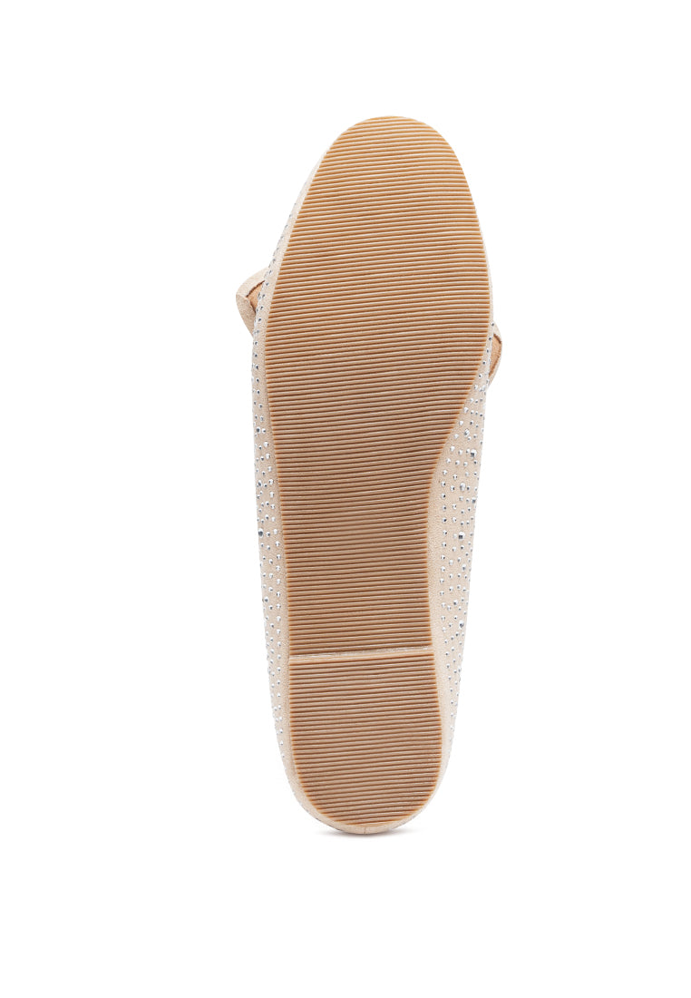 Dewdrops Embellished Casual Bow Loafers featuring rhinestone details and a chic bow, perfect for weddings and parties.