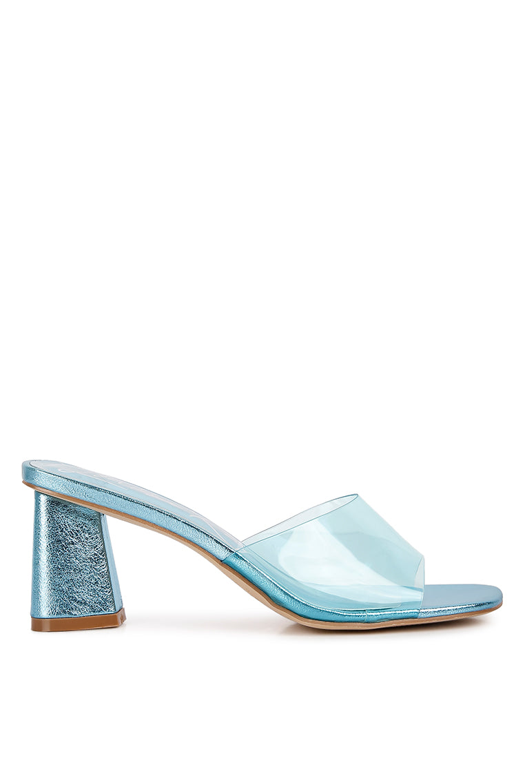 Eugnie Clear Straps Block Heel Sandals featuring a stylish square toe and clear strap design, perfect for casual and formal wear.
